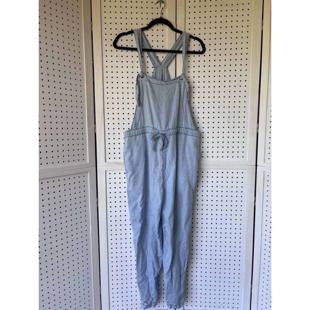 American Eagle Women's Small Lightweight Lyocell Overalls Chambray Tie